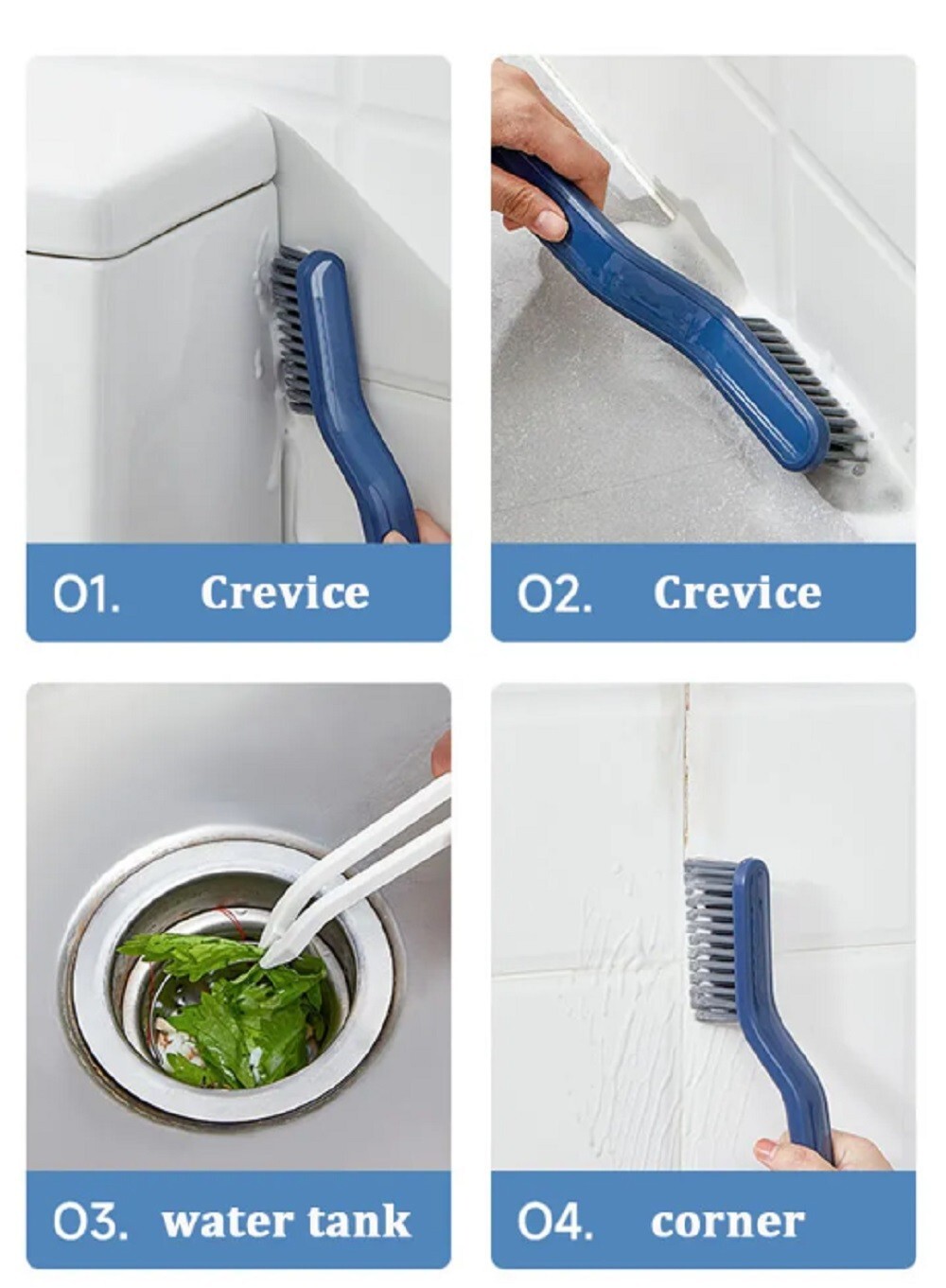 2-in-1 Floor Seam & Corner Gap Cleaning Brush – Multifunctional for Kitchen Bath