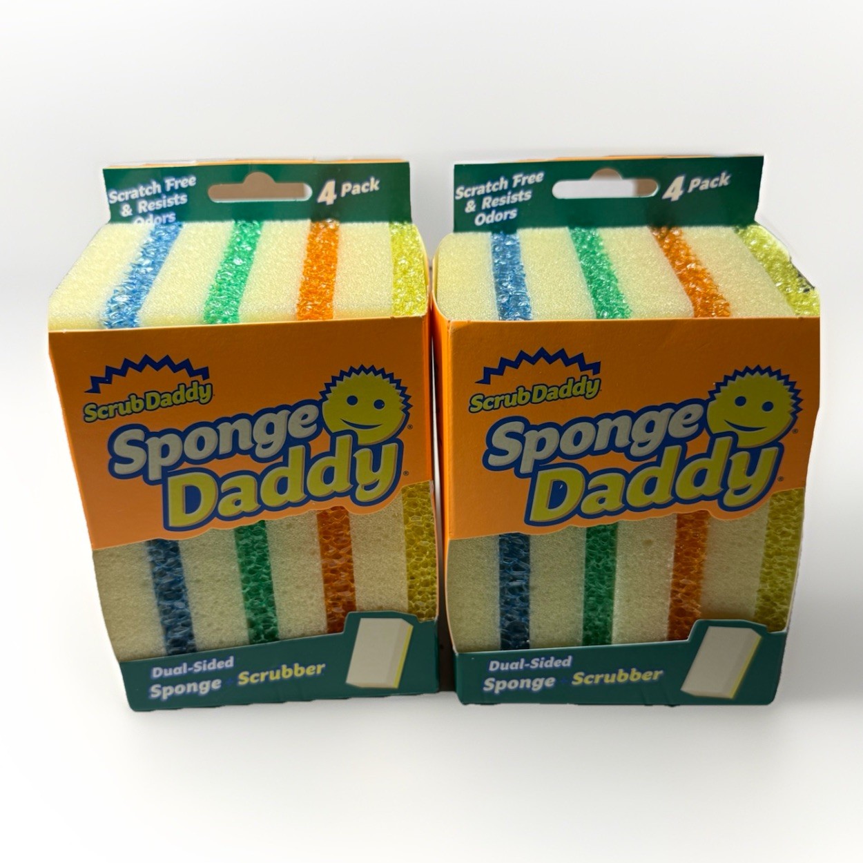 Scrub Daddy Sponge Daddy Dual Sided Lot of 2 Packs = 8 Sponges New in Package