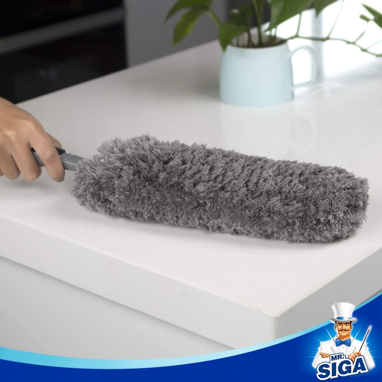 MR.SIGA Washable Microfiber Duster for Household Cleaning, Lint Free