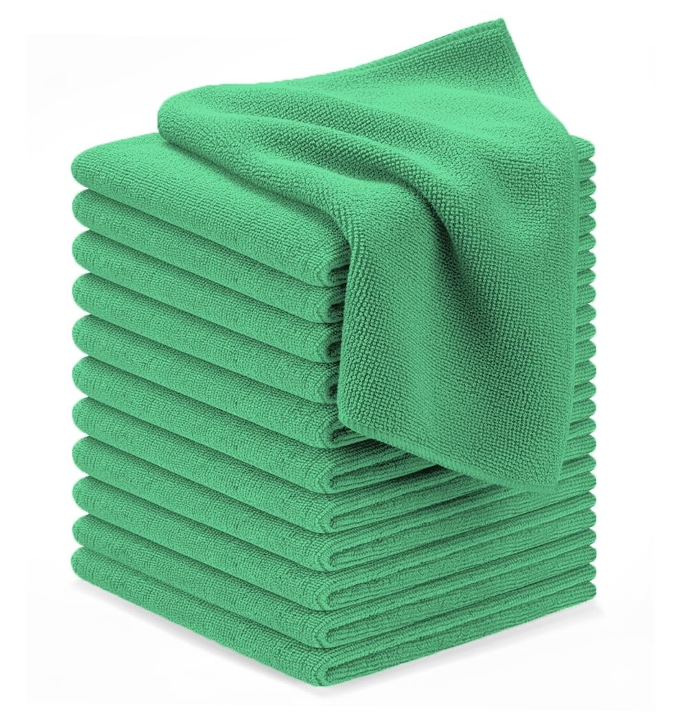 Microfiber Cleaning Cloths (Value Pack of 12) – Size 12 x 12 Inches, Highly A…