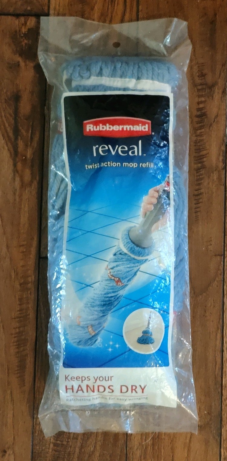 Rubbermaid Reveal Mop Refill Twist Action Washable Mop Head No Touch Easy Grip