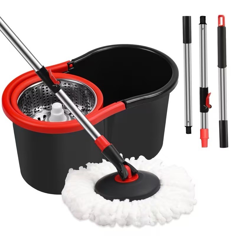 Spin Mop Bucket System 360 Rotating Floor Mop w Microfiber Head