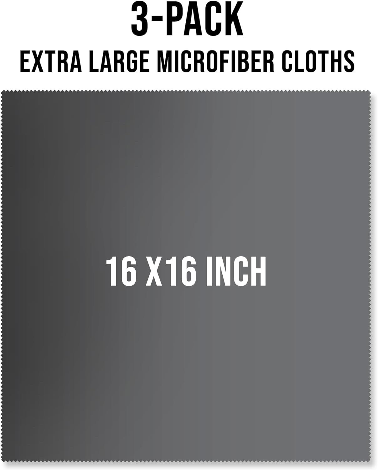 3-Pack 16×16 Inch Extra Large Microfiber Cleaning Cloths for Laptop TV Monitor