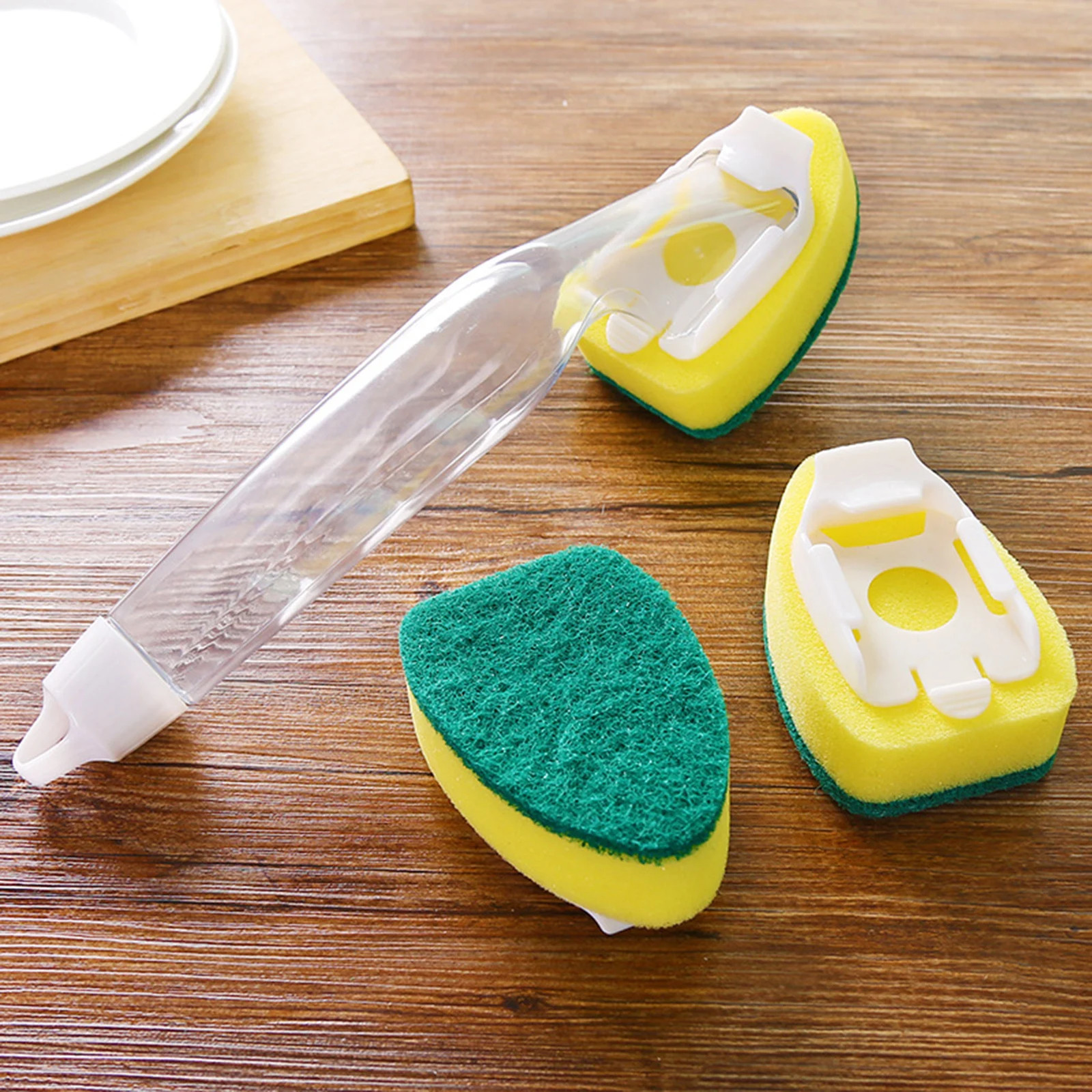 Dish Sponge Dish Wand Sponge Refillable Replacement Heads Kitchen Sink Cleaning