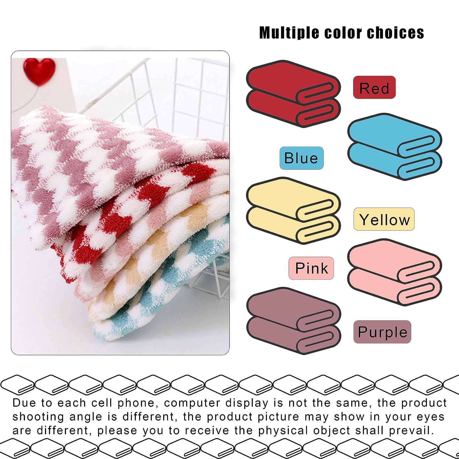 10 Pack Heart Microfiber Cloths for Washing , Highly Absorbent Cleaning Towel…