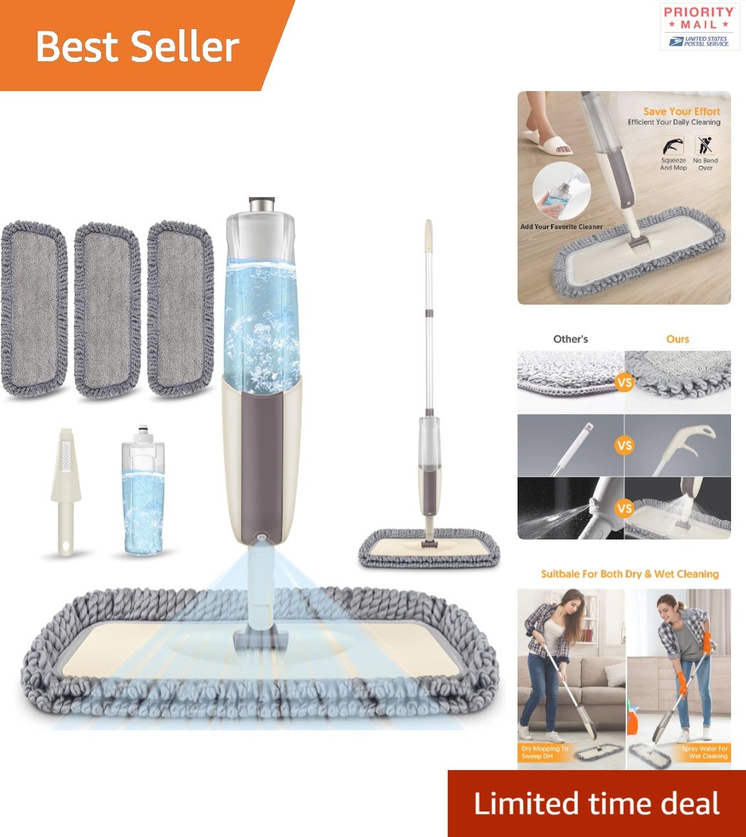 Reusable Microfiber Spray Mop for Multi-Surface Cleaning 410ml Tank Lightweight