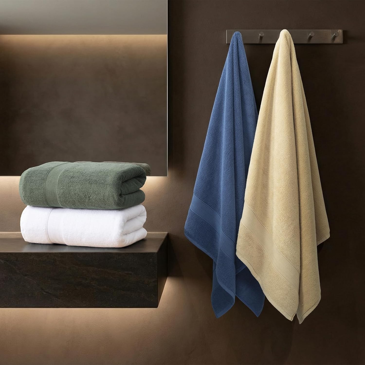 4 Pack Bath Towels – 27×55 Inch, 100% Cotton, Extra Large,Super Absorbent, Quick