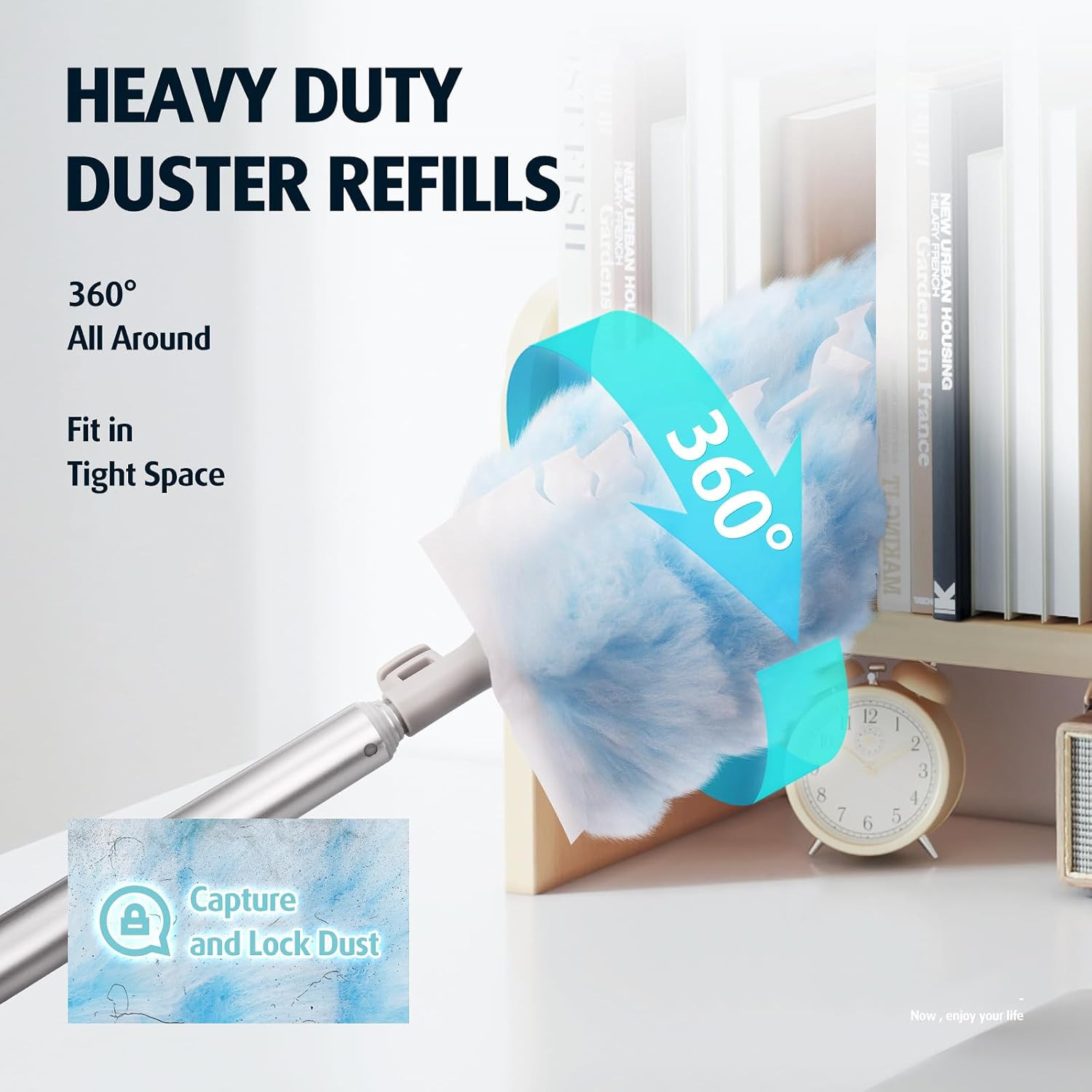 6 Ft Extendable Duster Handle with 20 Pcs, Compatible with Swiffer, Disposable M