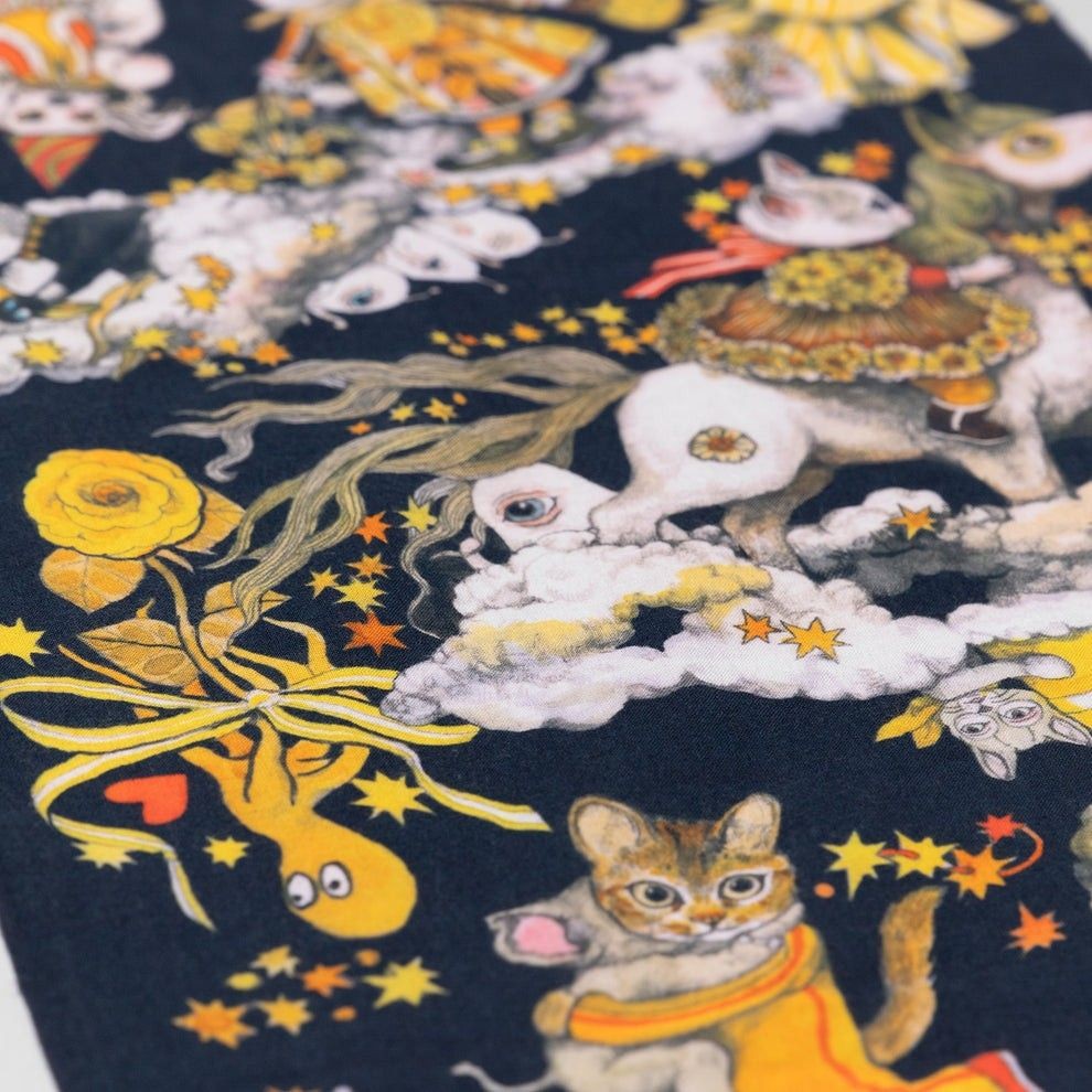 Yuko Higuchi Boris Zakkaten Yellow Japanese Cotton Towel Wall Art Limited
