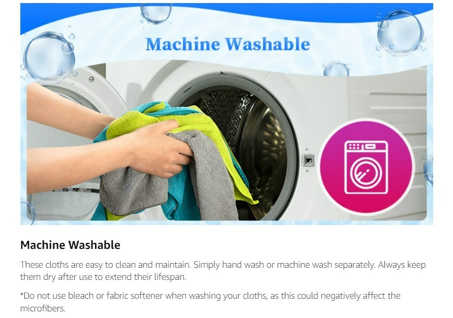 Microfiber Cleaning Cloth Micro fiber Towels Lint-Free Highly Absorbent Rags 8pc