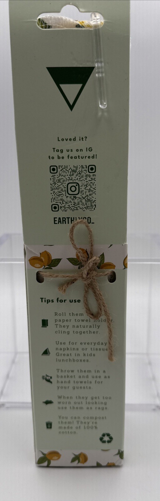 Earthly notpaper towels. Reusable Washable Cotton 10pc. Picking Lemons
