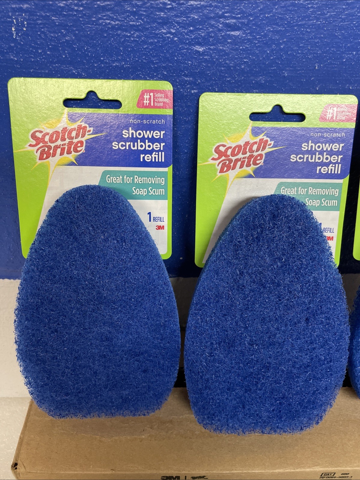Case Of 6 Scotch Brite Non-Scratch Shower Scrubber Refill Blue Discontinued New