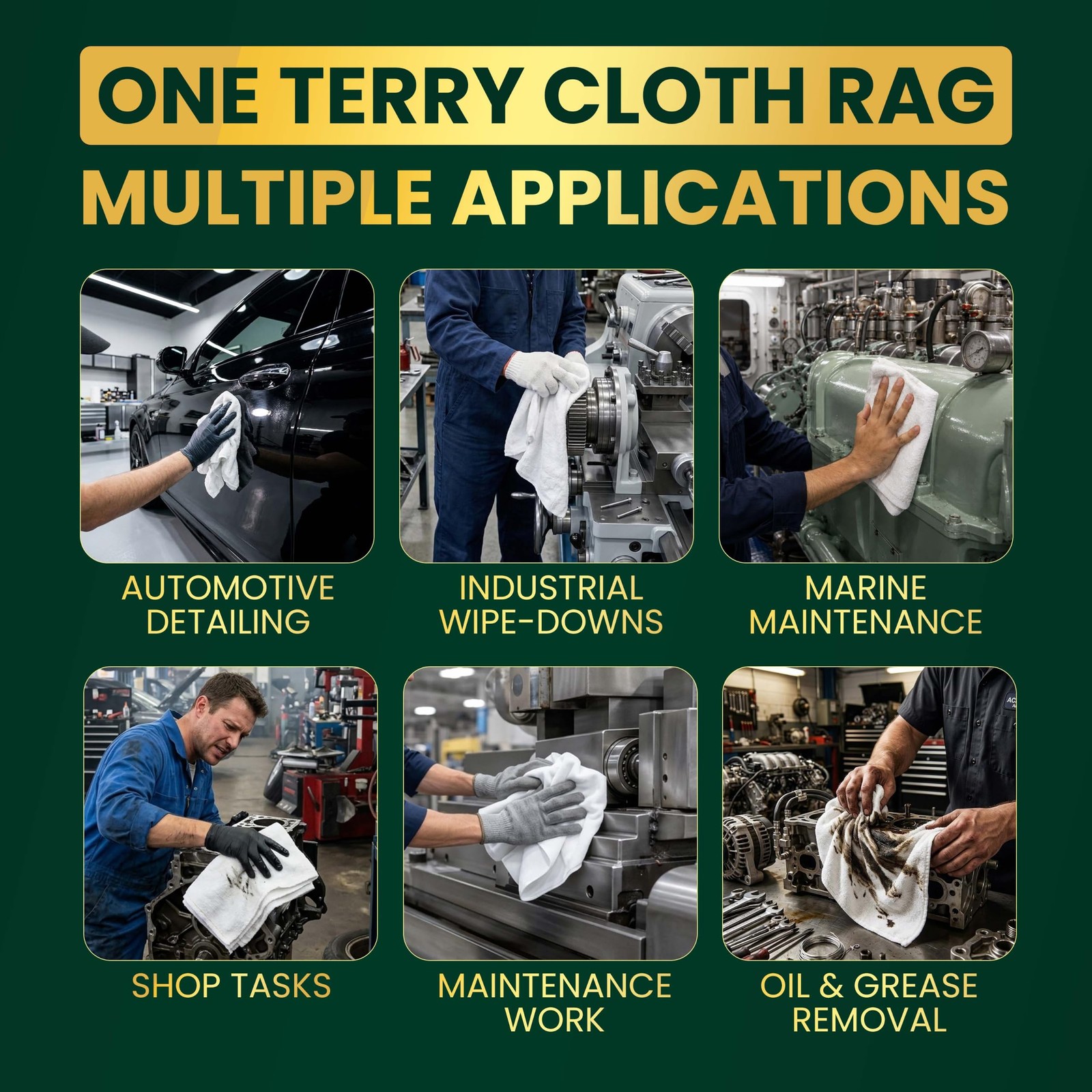 Premium White Terry Cloth Rags (5 lbs. Box) Super Absorbent Cotton Towel Clea…