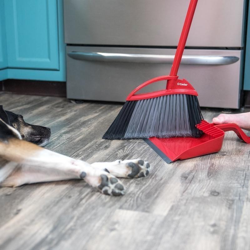 Pet Pro Power Corner Broom W/ Step On Dust Pan Anti-Static Hair Cleaning Tool US
