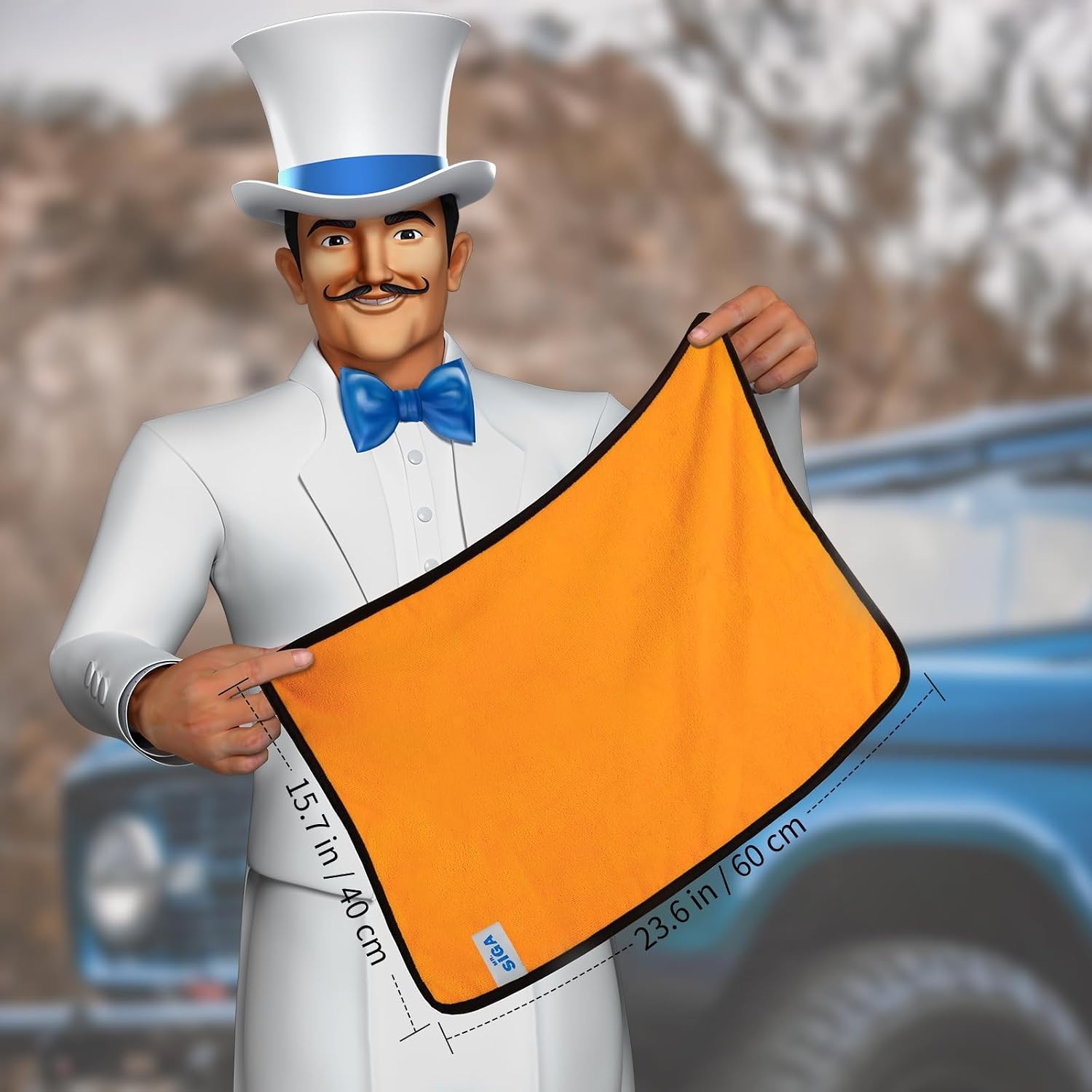 MR.SIGA Professional Premium Microfiber 15.7×23.6 Inch (Pack of 12), Orange