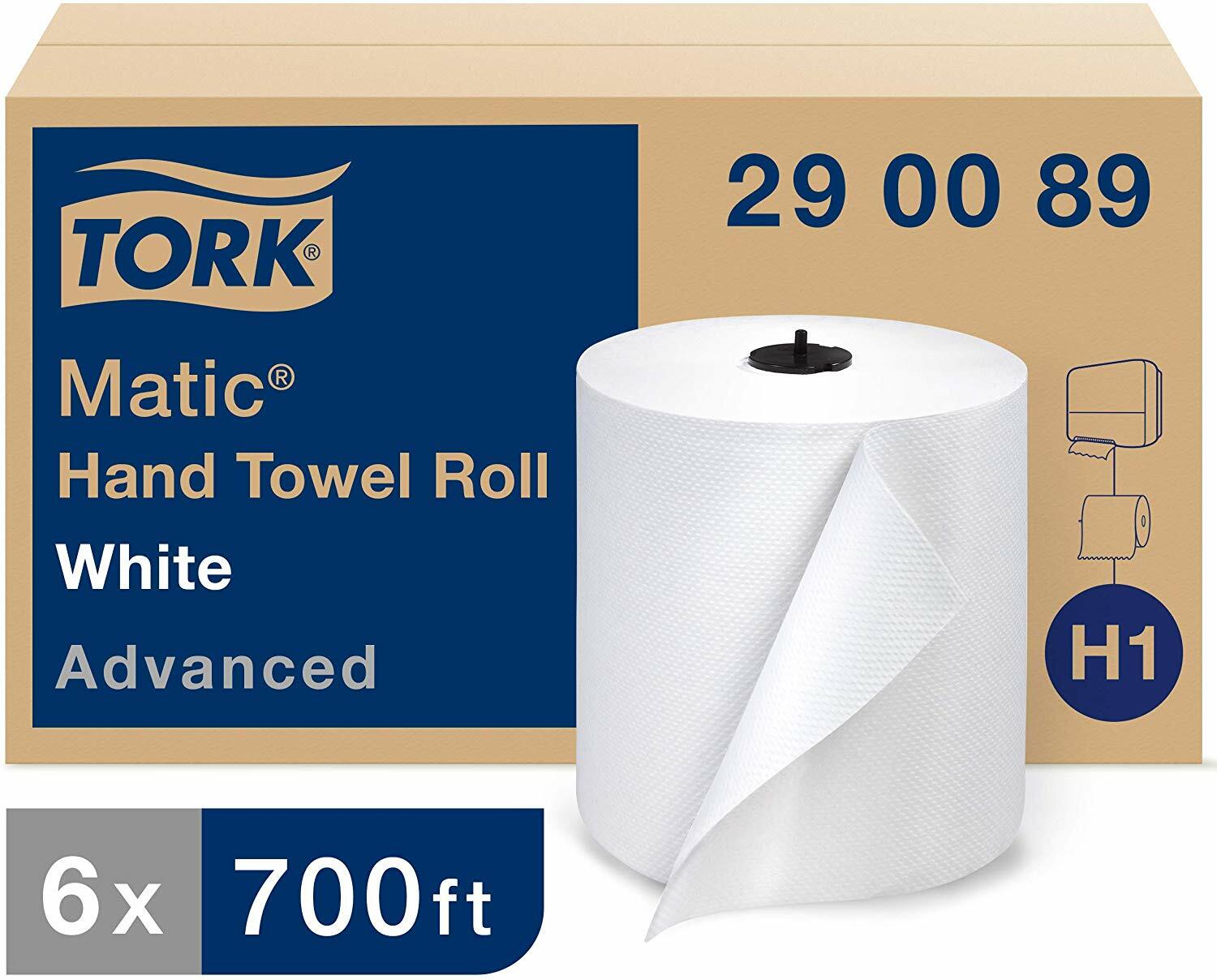 Tork Advanced Paper Towel ”White, 7.8 x 700 Foot, 6 Count, Hardwound Roll”