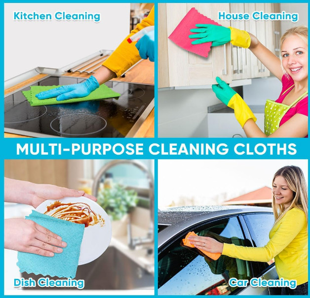 Microfiber Cleaning Cloth Towel Rag Car Polishing No Scratch Detailing Set of 50