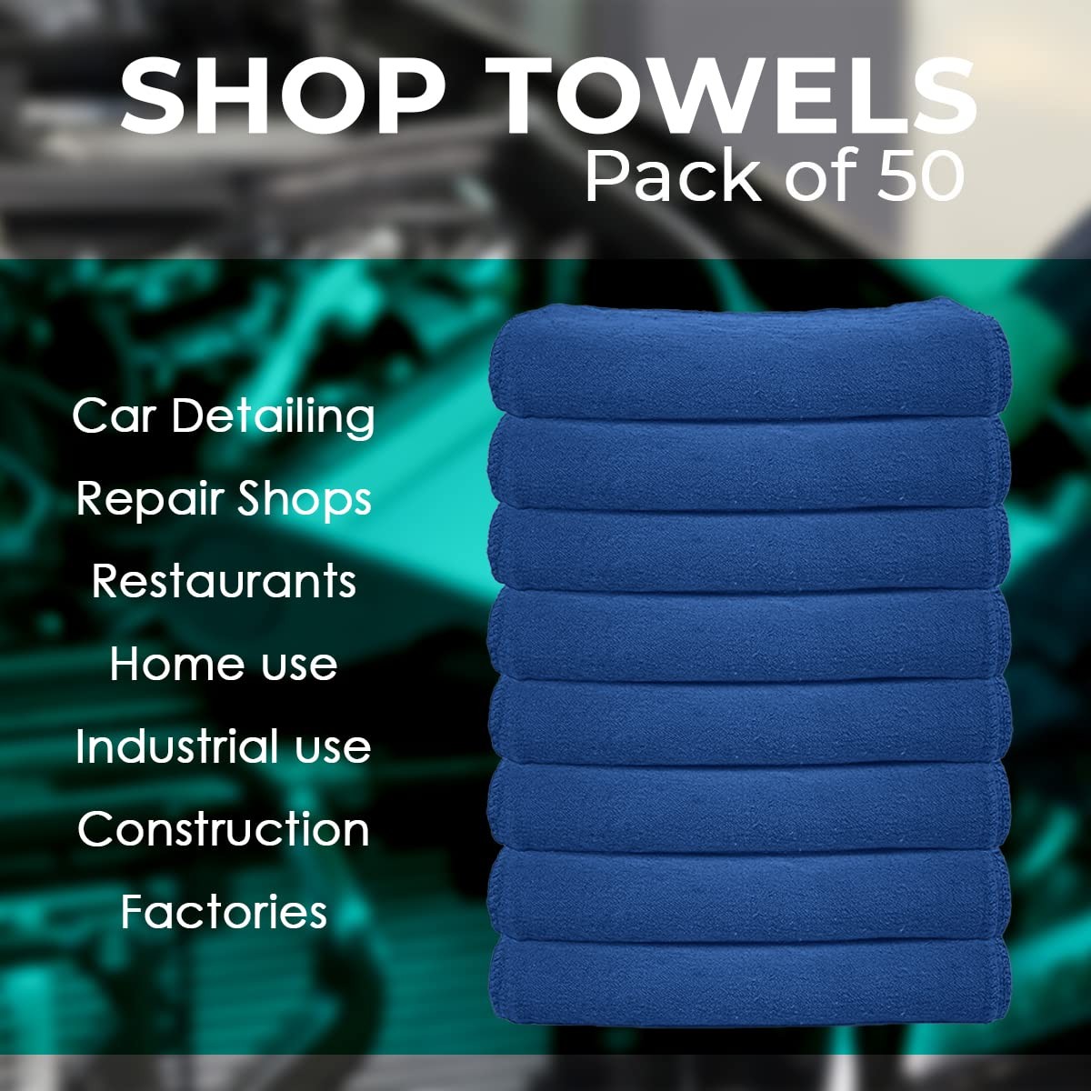 Cotton Rags – (Pack of 50) Size 12×14 Inches Cleaning Rags – Absorbent Towels…
