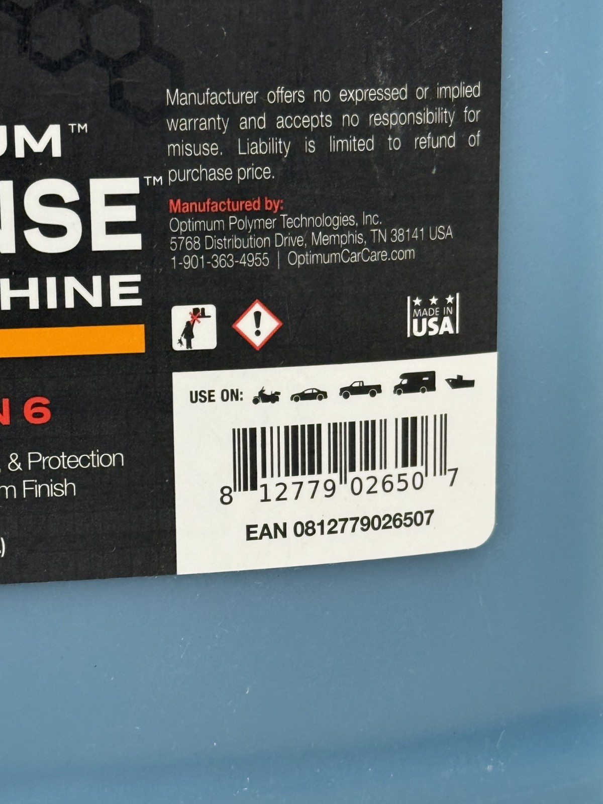 Optimum No Rinse Wash and Shine Version 5 – 128 Fl Oz (Pack of 1), Light Blue