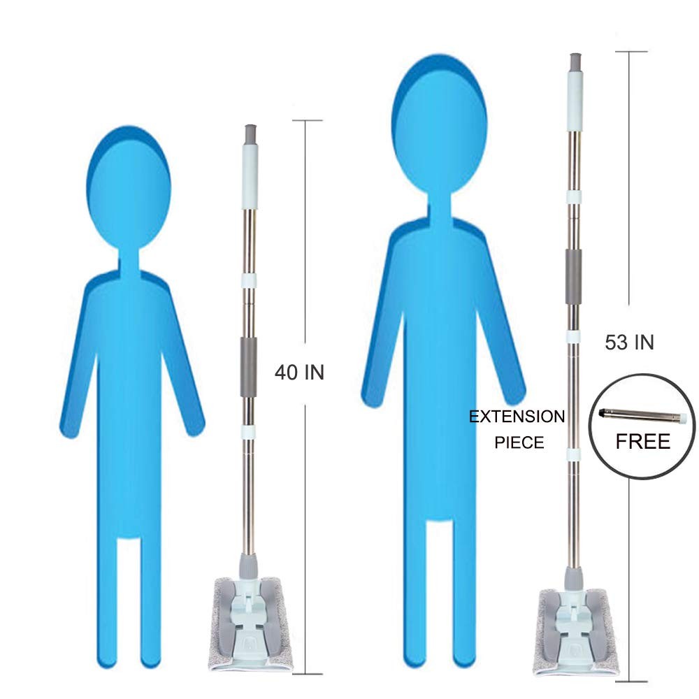 Microfiber Mop 15 Inch Wood Floor Mop For Floor Cleaning With 4 Washable Mop Pad