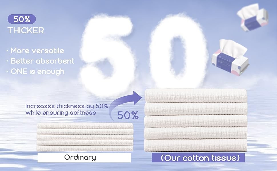Disposable Face Towel | Thick & Absorbent | Clean Face Tissue Biodegradable |