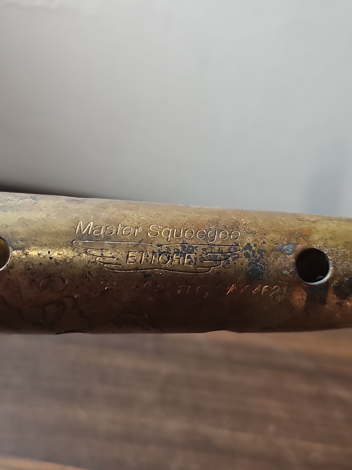 Vintage Complete Solid Brass Ettore Master Squeegee 7.5” Wide Hard To Find Rare