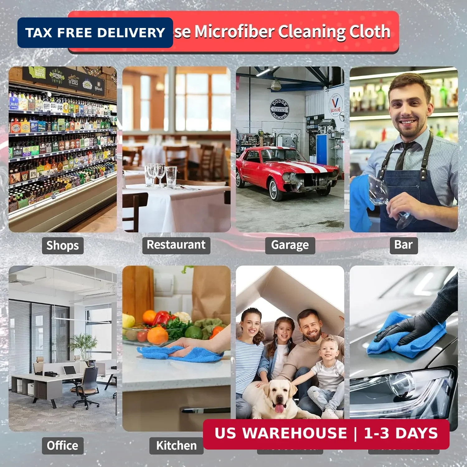 Shop Towels, 100 Pack Microfiber Towels for Cars, Microfiber Cleaning Cloths, Bu