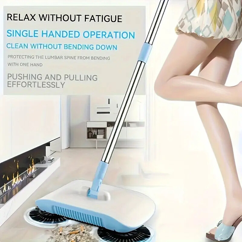 2x Wet/Dry Vacuum Cleaner Broom 180° Rotating Sweeping Mop Household Cleaning