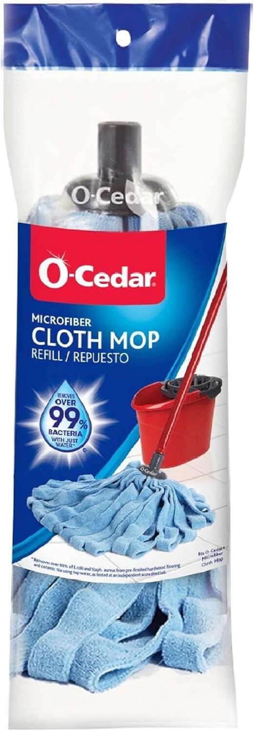 O-Cedar Microfiber Cloth Mop Refill, Blue 1 Count (Pack of 1)