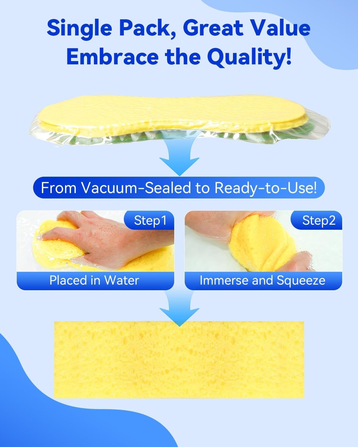 Car Wash Sponge Large Foam Cleaning Sponge Easy Grip Multi-Purpose Household