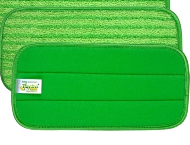 Turbo Microfiber Green Reusable Washable Mop Pads 2-Count