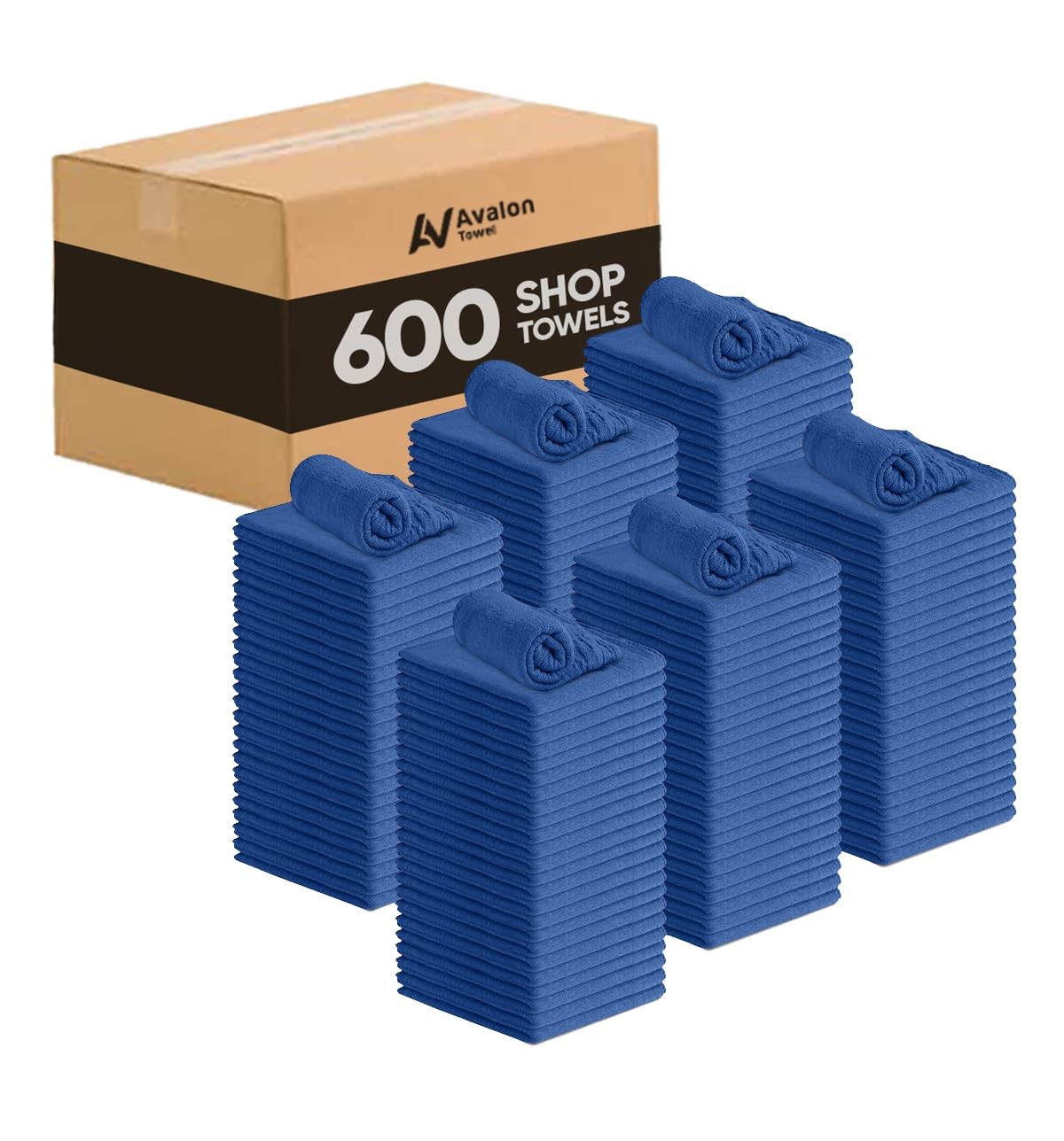 Avalon Cotton Shop Rags 600 Pack Blue 12×14 Inch