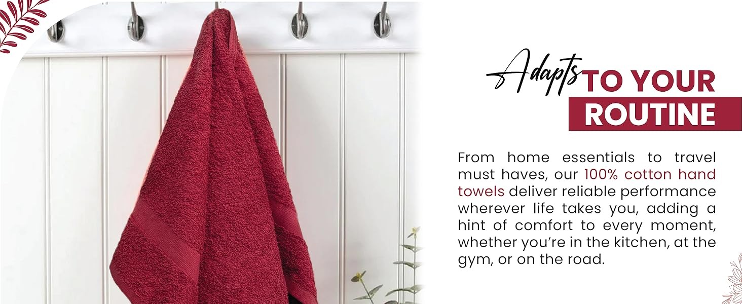 Luxury Hand Towels – 550 GSM, 16×27 Inch, Pack of 6, 100% Ring Spun Cotton –