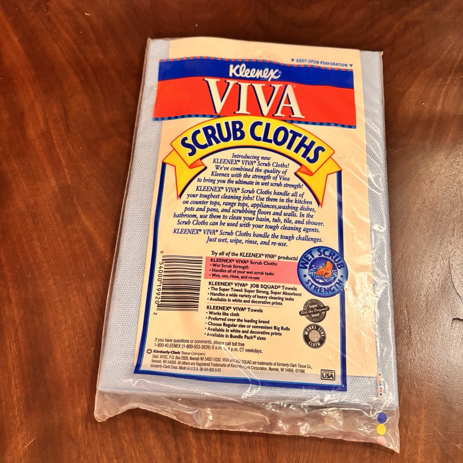 Vintage Kleenex Viva Scrub Cloths 12 Total (2 Packs of 6) Reusable Wet NOS