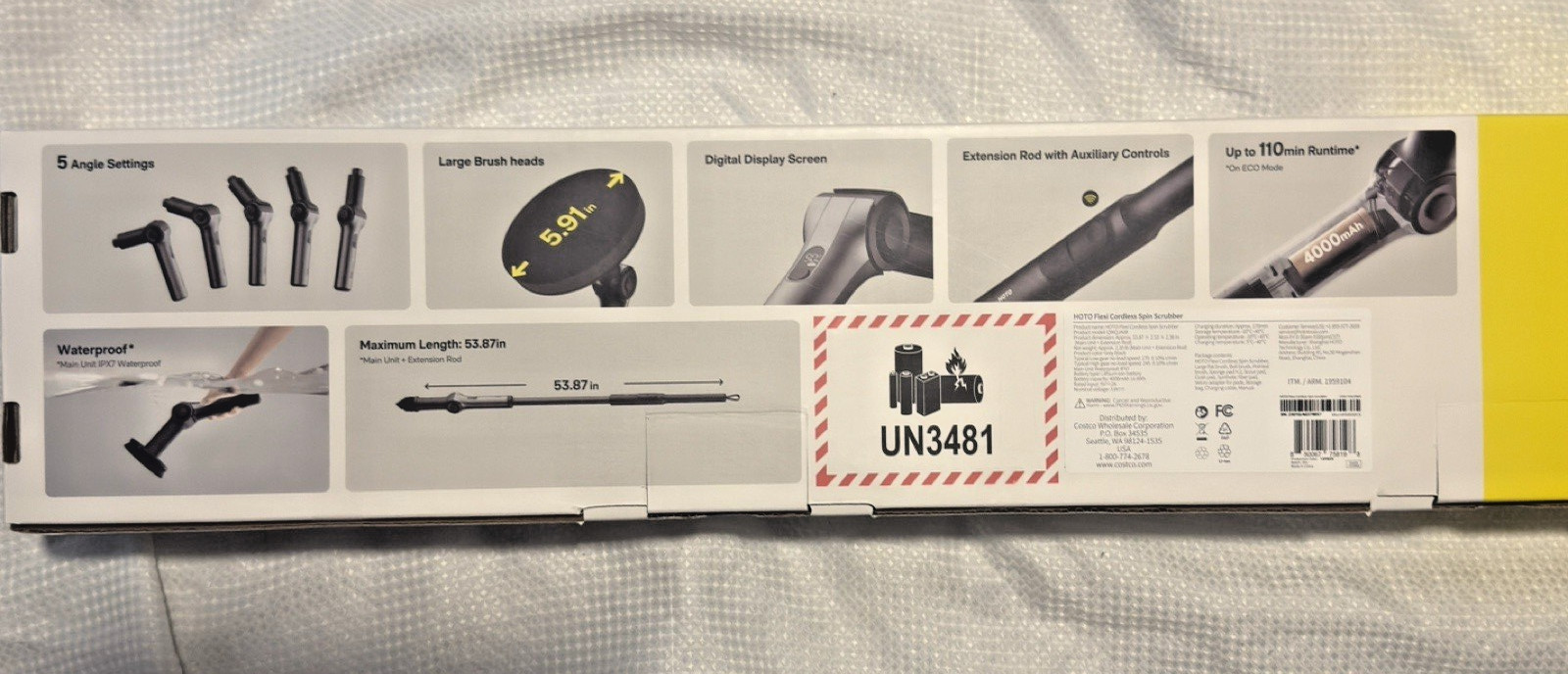 HOTO Flexi Cordless Spin Scrubber – Model QWQJA08 – Brand New/UNOPENED-8 Heads