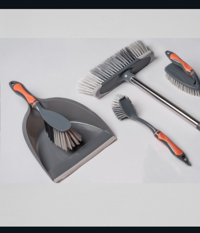 Dustpan, Broom And Mini Broom, Brushes Set