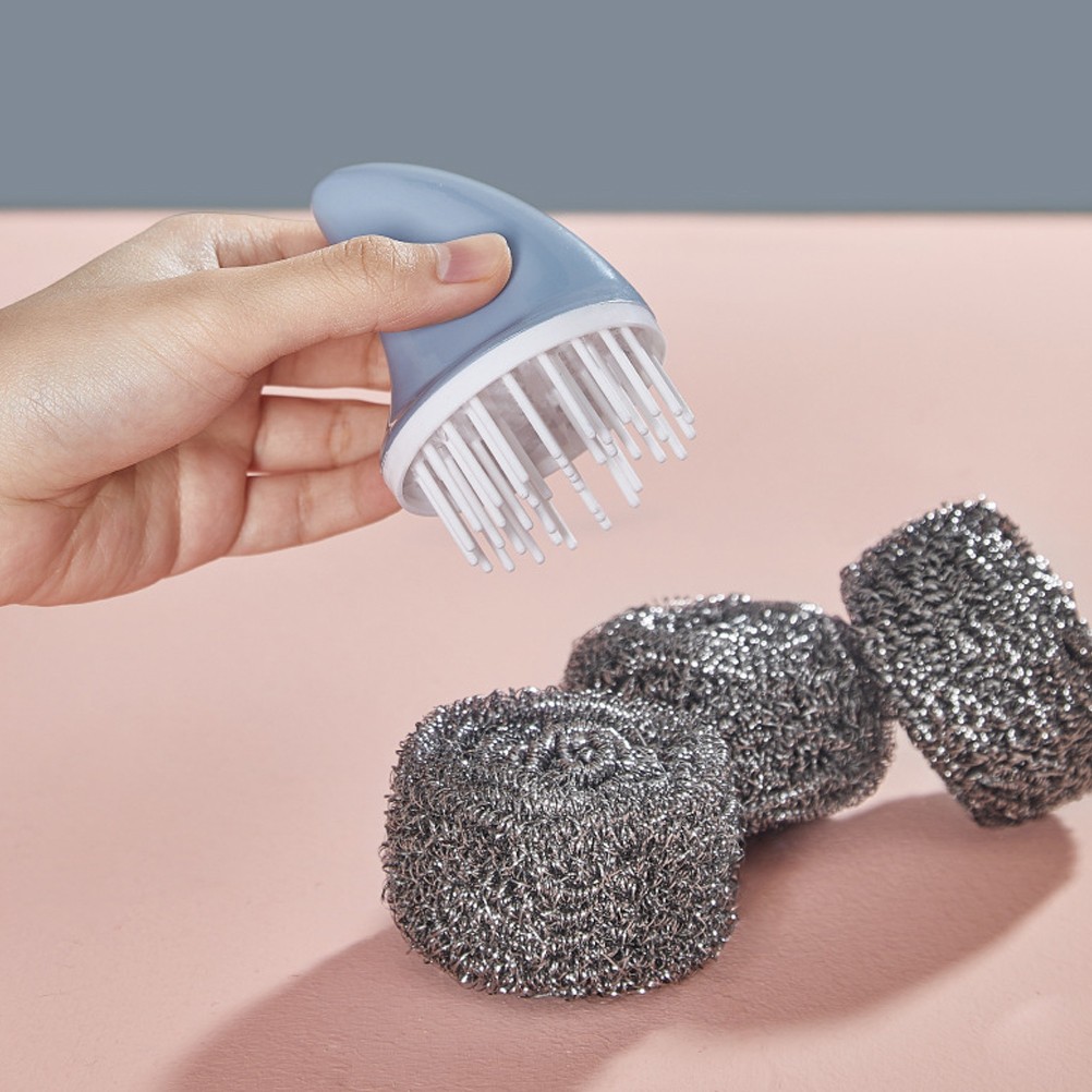 3Pcs Reusable Stainless Steel Wire Kitchen Cleaning Balls Assorted Colors