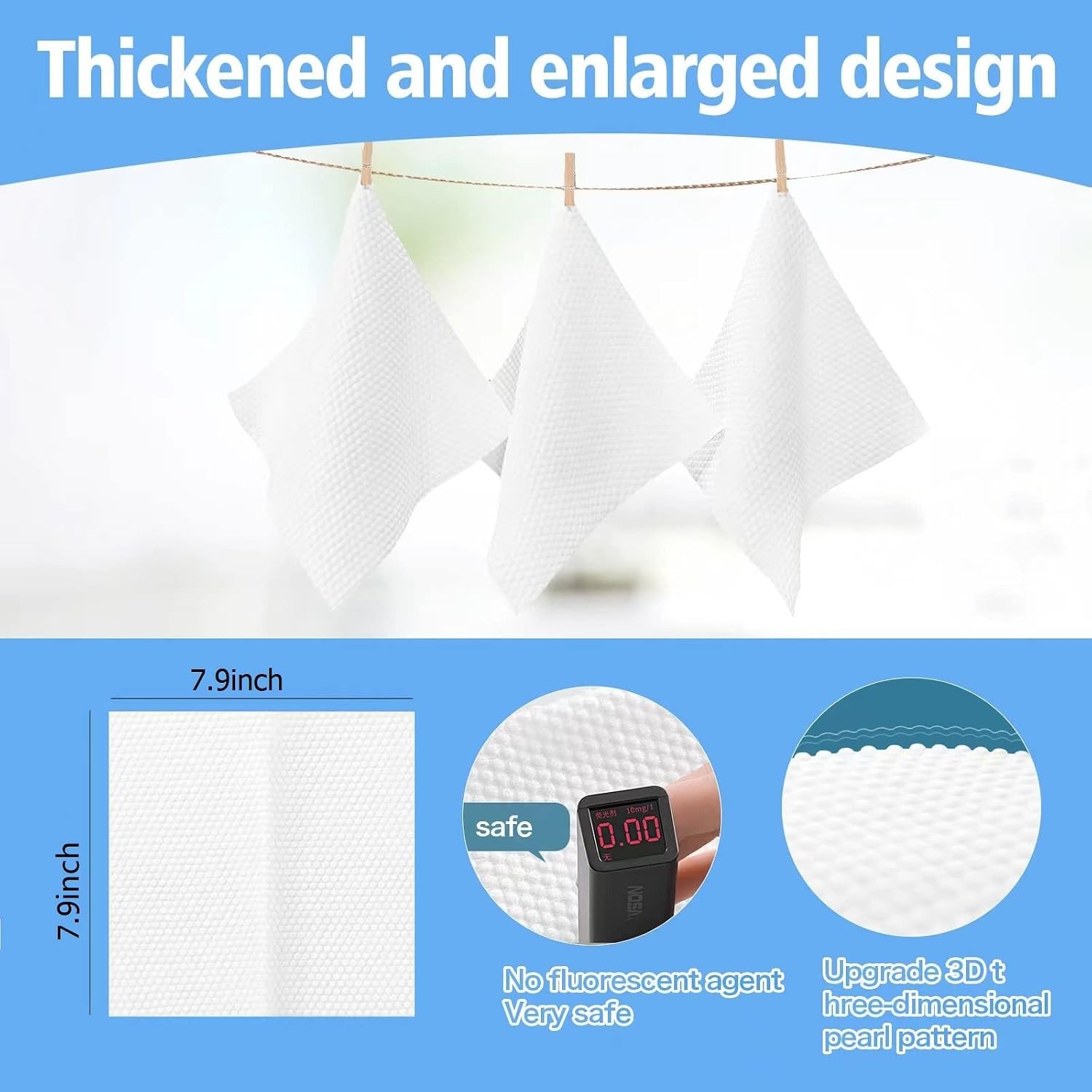 100 Count Disposable Face Towel,Thickening Ultra Soft Washcloths,Facial Cotton