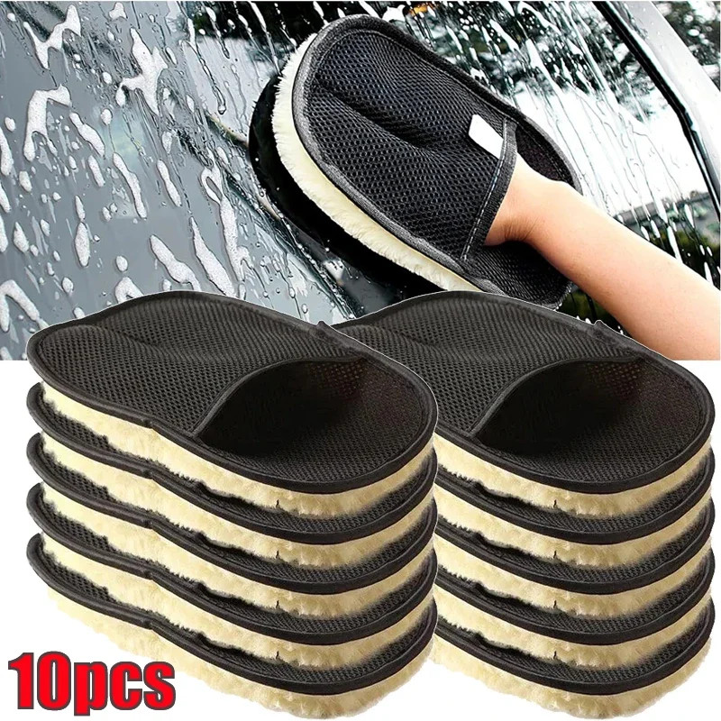 Car Cleaning Sponge Glove Car Polishing Washing Mitt Gloves Microfibre Wash for