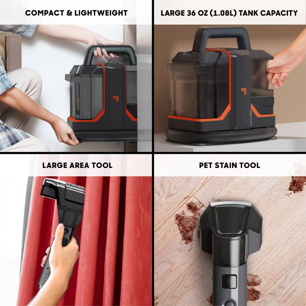 Sharper Image Stain Cleaner Portable Spot Vacuum 16 Ft Cord Black