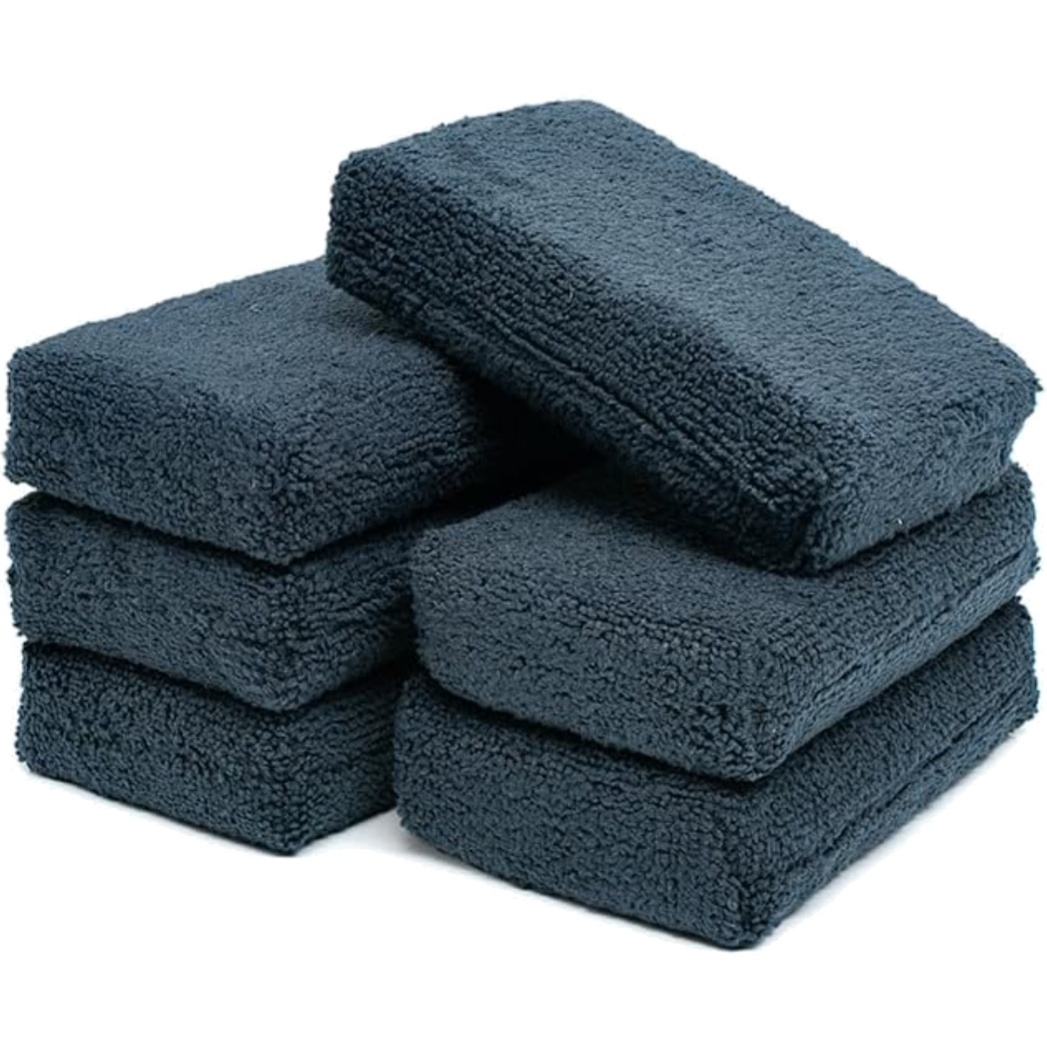 Microfiber Detailing Applicator Sponges 6-Pack Extra Absorbent Black