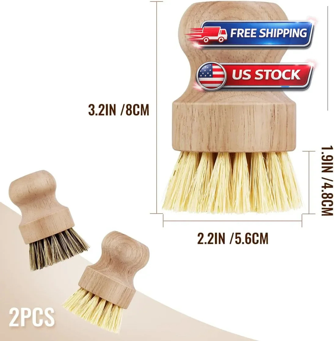 Simply Good Dual Bristle Eco-Friendly Scrub Brush – Two Scrubbing Tools In One