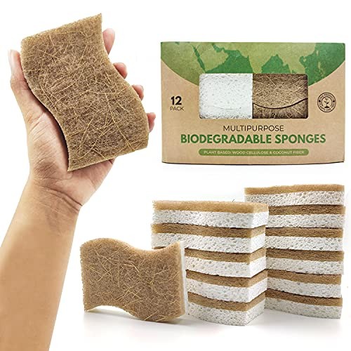 AIRNEX Biodegradable Natural Kitchen Sponge-Compostable Cellulose and Coconut 12