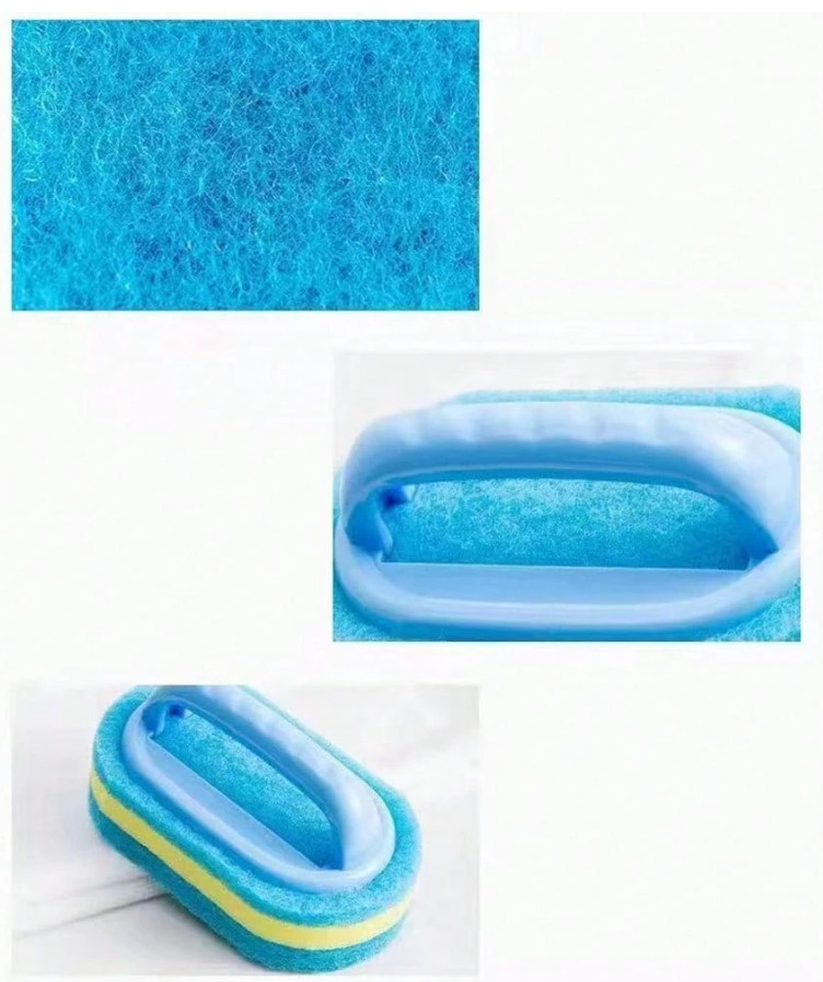 1 pc Multipurpose Sponge Brush With Handle for Kitchen & Bathroom Cleaning