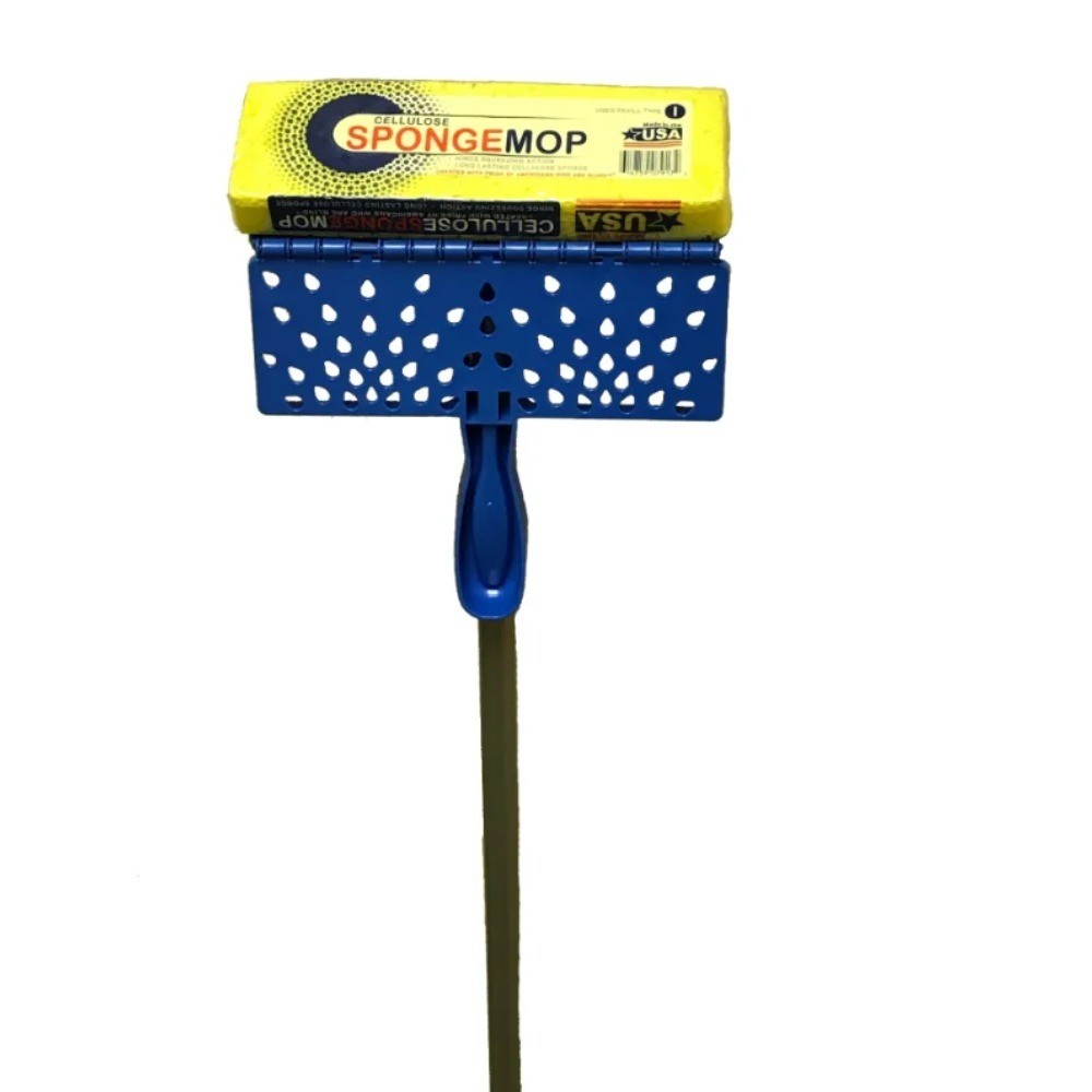 Squeeze Cellulose Sponge Mop with Refillable Bottle Easy Wringing Floor Cleaning