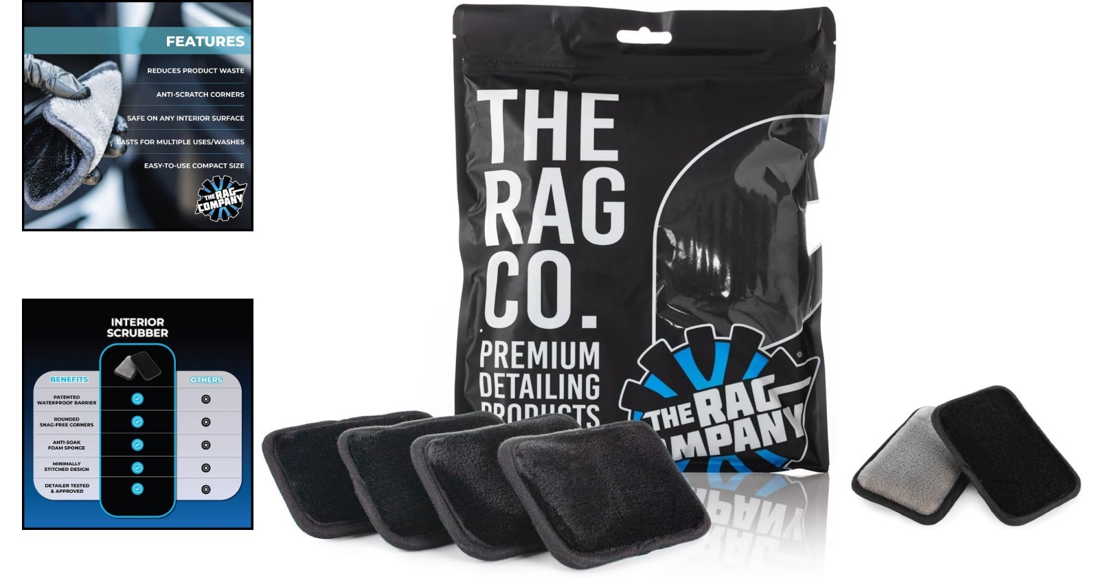 Soft Microfiber Interior Scrubber – 4 Pack for Streak-Free Car Cleaning