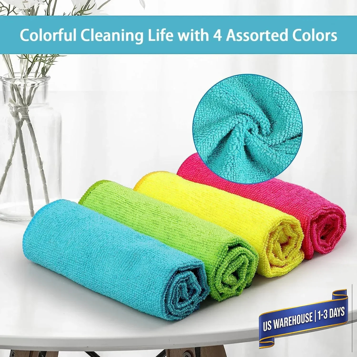 HOMEXCEL Microfiber Cleaning Cloth 210GSM, Pack of 12, Size:11.5″ x 11.5″, Ultra