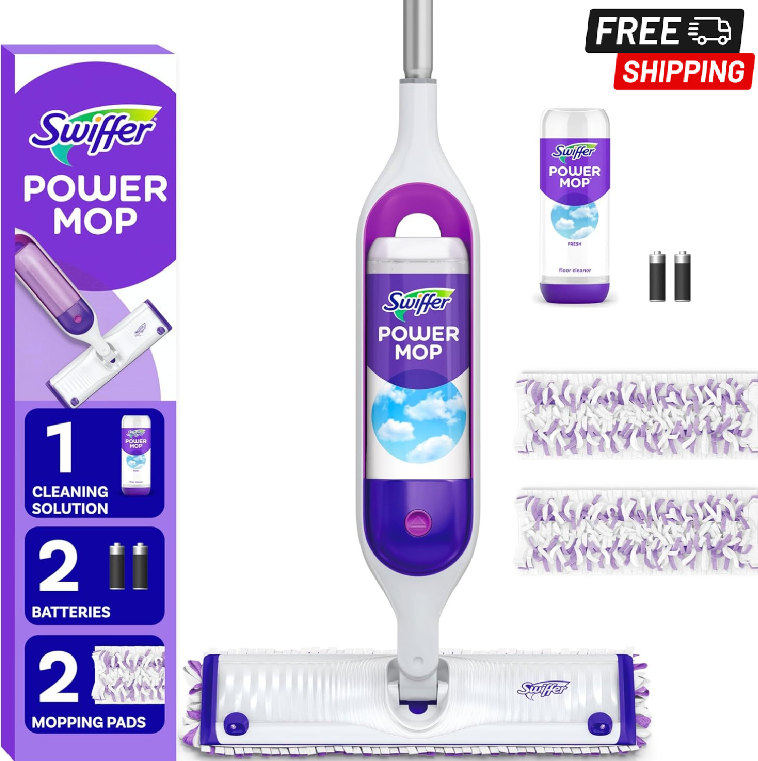 NIB Swiffer PowerMop Multi-Surface Mop Kit for Floor Cleaning – Fresh Scent