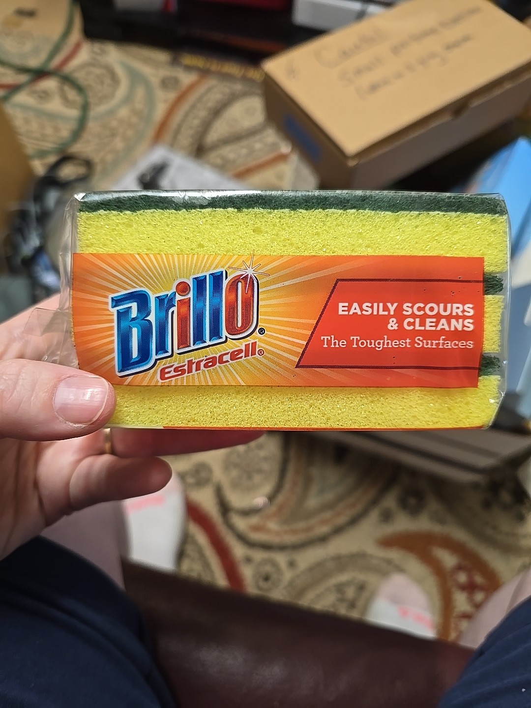 Brillo Estracell 4.5 In. x 2.75 In. Heavy Duty Sponge (3-Count) 21031 Brillo