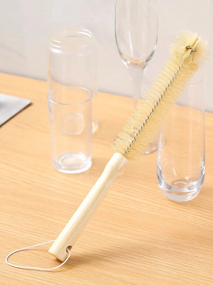 Wooden Handle Nylon Cup Cleaning Brush, Kitchen & Dining, Durable & Ergonomic